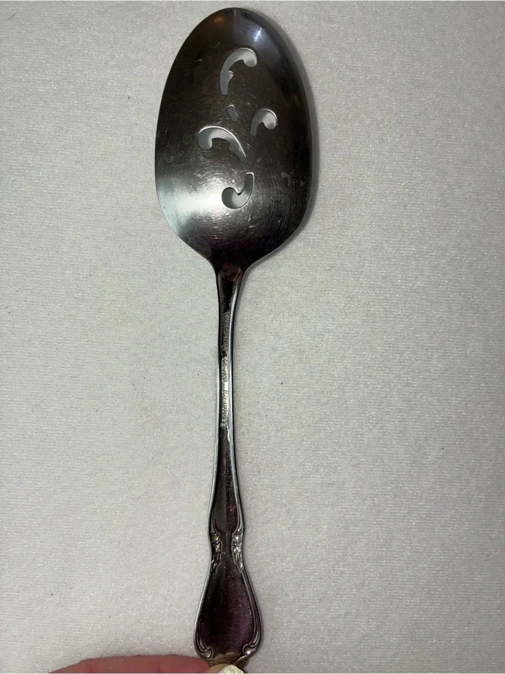 Oneida Chateau stainless steel serving spoon